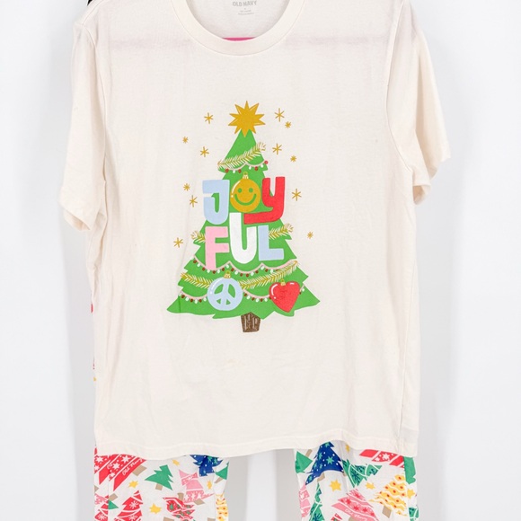Old Navy Cream and Multicolored Christmas Pajama Set - Picture 2 of 8